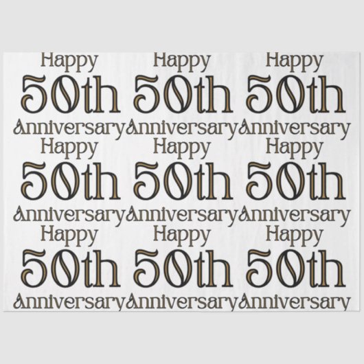 Happy 50th Jubileum Tissuepapier (Voorkant)