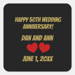 Happy 50th Jubileum Vierkante Sticker