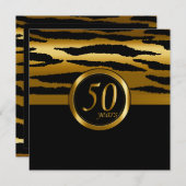 Happy 50th Jubileum Years | Zebra Pattern Kaart (Voorkant / Achterkant)