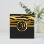 Happy 50th Jubileum Years | Zebra Pattern Kaart (Staand voorkant)