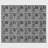 Happy 50th Personalize Birthday Cadeaupapier (Vlak)