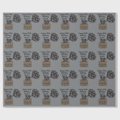 Happy 50th Personalize Birthday Cadeaupapier (Vlak)