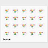 Happy 50th ronde sticker (Vel)