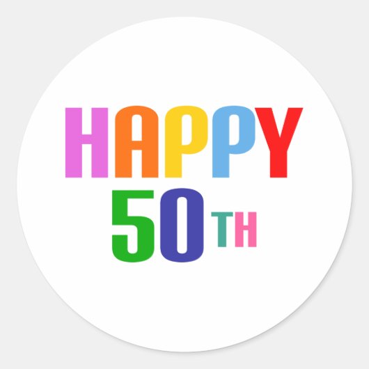Happy 50th ronde sticker (Voorkant)