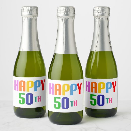 Happy 50th sparkling wijnetiket (Flessen)