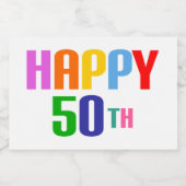 Happy 50th sparkling wijnetiket (Enkel label)