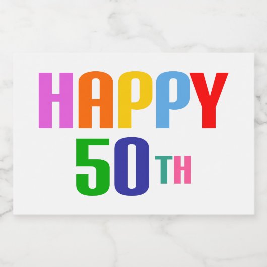 Happy 50th sparkling wijnetiket (Enkel label)