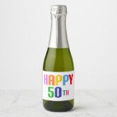 Happy 50th sparkling wijnetiket (Voorkant)