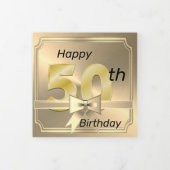 Happy 50th Tri Fold Verjaardag Kaart (Cover)