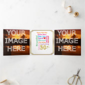 Happy 50th Tri Fold Verjaardag Kaart (Binnen)