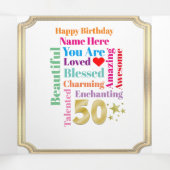 Happy 50th Tri Fold Verjaardag Kaart (Binnenkant midden)