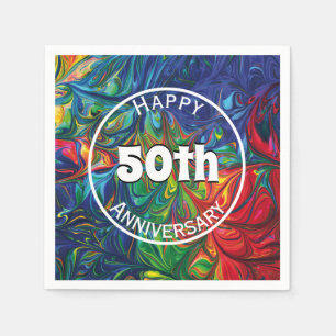 HAPPY 50TH Verjaardag Jubileum Abstracte Aangepast Servet