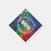 HAPPY 50TH Verjaardag Jubileum Abstracte Aangepast Servet (Hoek)