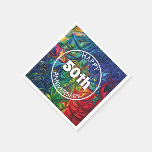 HAPPY 50TH Verjaardag Jubileum Abstracte Aangepast Servet (Hoek)