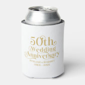 Happy 50th Wedding Anniversary Gold Typography Blikjeskoeler (Blikje Voorkant)