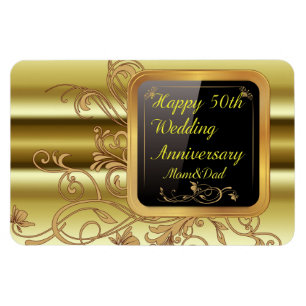 Happy 50th Wedding AnniYearFlexible Photo Magnt Magneet
