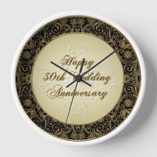 Happy 50th Wedding Jubileum Clock (Voorkant)