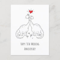 Happy 50th Wedding Jubileum Couple Dinosaurs