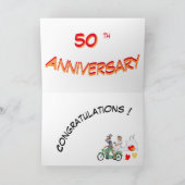 Happy 50th Wedding Jubileum Cust. Wenskaart Kaart (Binnen)