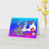 Happy 50th Wedding Jubileum Cust. Wenskaart Kaart (Gele Bloem)