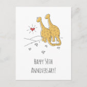 Happy 50th Wedding Jubileum Cute Dinosaurs Kaart (Voorkant)