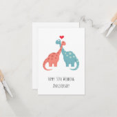 Happy 50th Wedding Jubileum Cute Dinosaurs Kaart (Voorkant / Achterkant in situ)