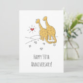 Happy 50th Wedding Jubileum Cute Dinosaurs Kaart (Staand voorkant)