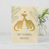 Happy 50th Wedding Jubileum Dinosaurs Kaart (Staand voorkant)