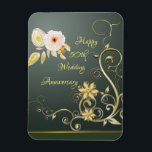 Happy 50th Wedding Jubileum Flex Photo Magnet Magneet<br><div class="desc">Prachtige, hoogwaardige illustraties., gemaakt van liefde Uniek die rechtstreeks wordt geproduceerd uit mijn oorspronkelijke gemengde media en digitale kunstwerken design. ©2019 hgmdigitalarts ~ Alle rechten voorbehouden, bedankt voor het winkelen van formaat: 3 x 4 inch Flex uw stijl met aangepaste flexibele magneten uit Zazzle! Deze vinylgelamineerde magneten zijn ideaal voor...</div>