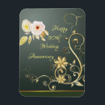 Happy 50th Wedding Jubileum Flex Photo Magnet Magneet<br><div class="desc">Prachtige, hoogwaardige illustraties., gemaakt van liefde Uniek die rechtstreeks wordt geproduceerd uit mijn oorspronkelijke gemengde media en digitale kunstwerken design. ©2019 hgmdigitalarts ~ Alle rechten voorbehouden, bedankt voor het winkelen van formaat: 3 x 4 inch Flex uw stijl met aangepaste flexibele magneten uit Zazzle! Deze vinylgelamineerde magneten zijn ideaal voor...</div>