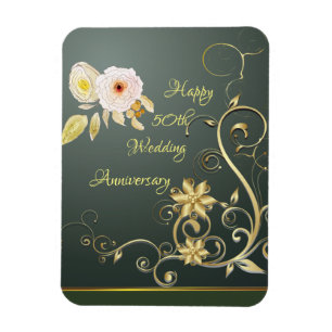 Happy 50th Wedding Jubileum Flex Photo Magnet Magneet