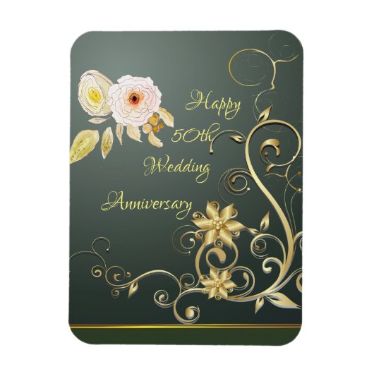 Happy 50th Wedding Jubileum Flex Photo Magnet Magneet (Verticaal)