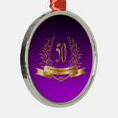 Happy 50th Wedding Jubileum Gifts Metalen Ornament (Rechts)