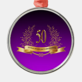 Happy 50th Wedding Jubileum Gifts Metalen Ornament