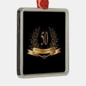Happy 50th Wedding Jubileum Gifts Metalen Ornament (Rechts)