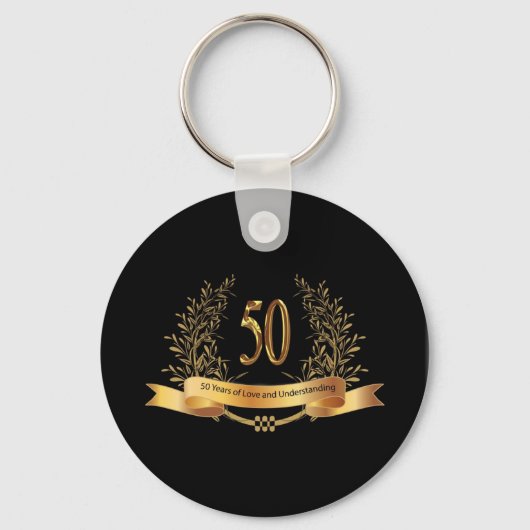 Happy 50th Wedding Jubileum Gifts Sleutelhanger (Voorkant)