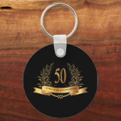 Happy 50th Wedding Jubileum Gifts Sleutelhanger (Voorkant)