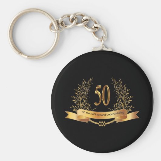 Happy 50th Wedding Jubileum Gifts Sleutelhanger (Voorkant)