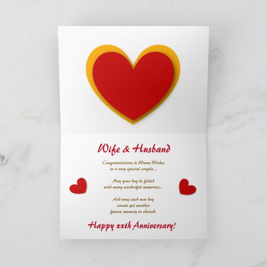 Happy 50th Wedding Jubileum Gold Chevrons B20A Kaart (Binnen)