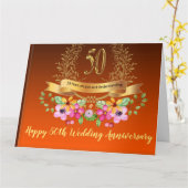 Happy 50th Wedding Jubileum Greeting Car Kaart (Gele Bloem)