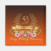 Happy 50th Wedding Jubileum Magnet (Voorkant)