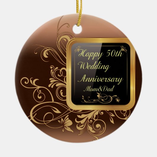 Happy 50th Wedding Jubileum Multi products sele Keramisch Ornament (Voorkant)