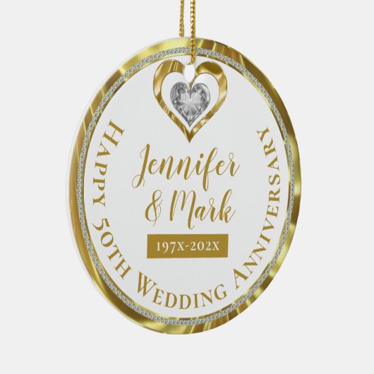 Happy 50th Wedding Jubileum Ornament (Rechts)