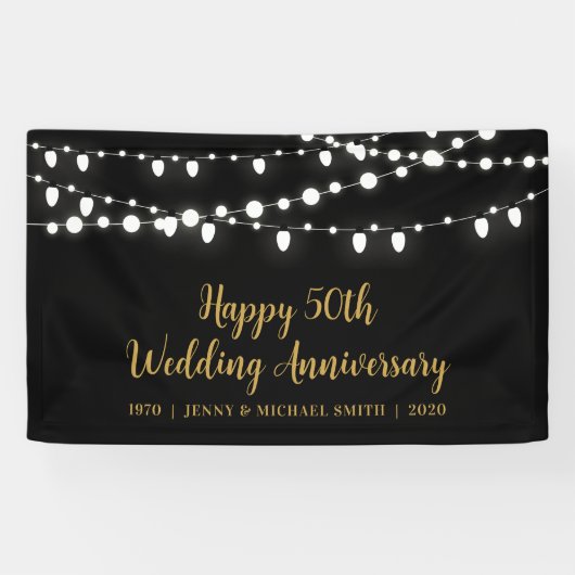 Happy 50th Wedding Jubileum Party Banner (Horizontaal)