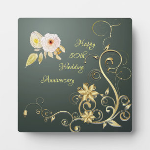 Happy 50th Wedding Jubileum Plaque met Easel Fotoplaat