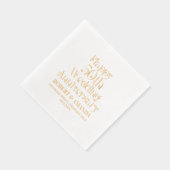 Happy 50th Wedding Jubileum Retro Typografie Folie Servetten (Rechts)