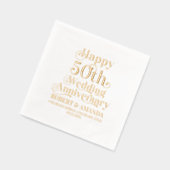 Happy 50th Wedding Jubileum Retro Typografie Folie Servetten (Links)