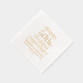 Happy 50th Wedding Jubileum Retro Typografie Folie Servetten (Rechts)