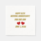 Happy 50th Wedding Jubileum Servet (Voorkant)
