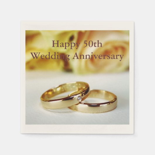 Happy 50th Wedding Jubileum Servet (Voorkant)